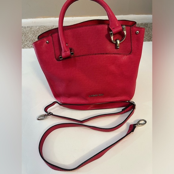 London Fog Women's Purse Crossbody Pink Faux Vegan Leather Shoulder Bag - Picture 12 of 12